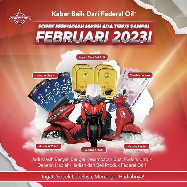 Promo Federal Oil Sobek Berhadiah 2023 Dapatkan Yamaha XMAX