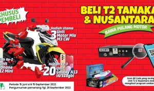 Undian T2 Tanaka & Nusantara Berhadiah 3 Motor, iPhone & 20 HP Android