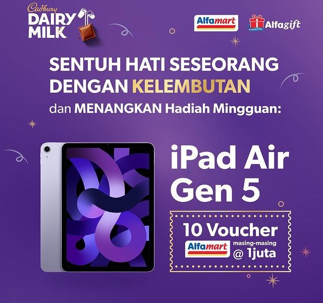 Challenge Cadbury Hugging Bar Hadiah iPad Air Gen 5 Tiap Minggu