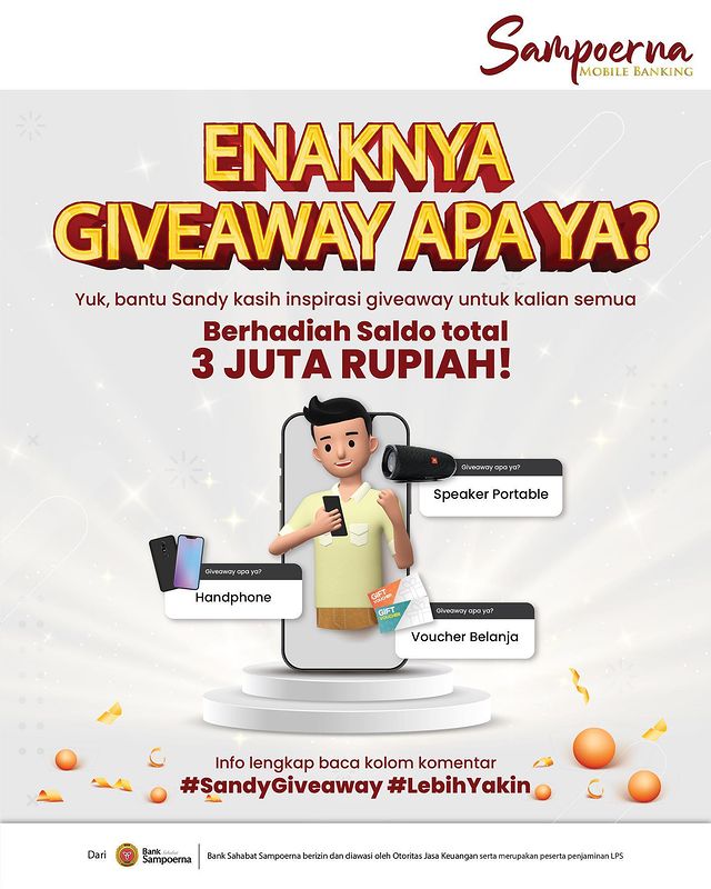 Giveaway Sampoerna Mobile Banking Berhadiah Total 3 Juta