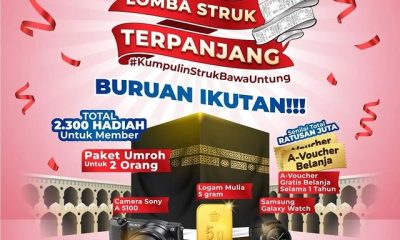 Lomba Struk Terpanjang Alfamart Berhadiah Umroh, Emas, dll