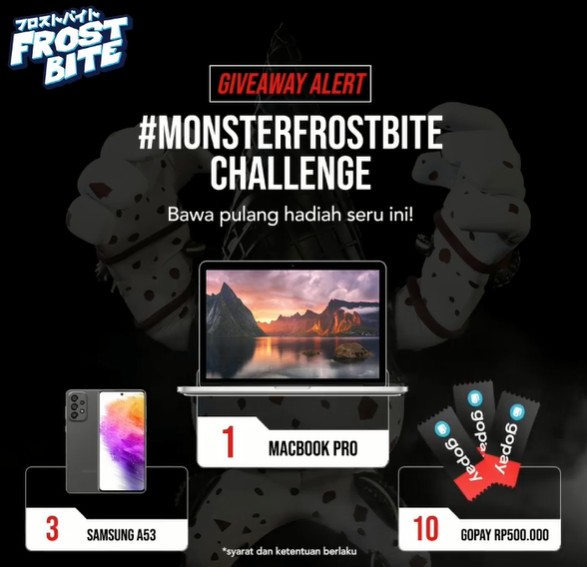 Monster Frostbite Challenge Berhadiah Laptop Macbook Pro
