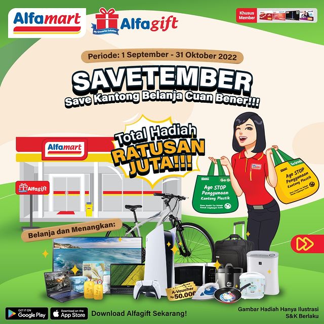 Promo Alfamart Savetember Berhadiah Total Ratusan Juta Rupiah