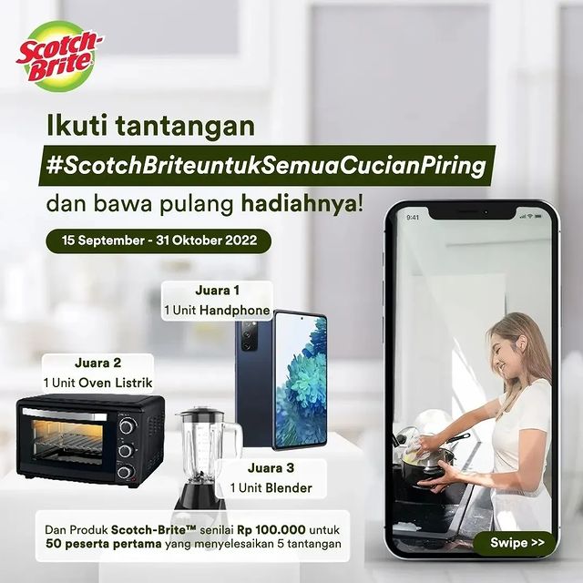 Scotch Brite Challenge Berhadiah Smartphone, Oven & Blender