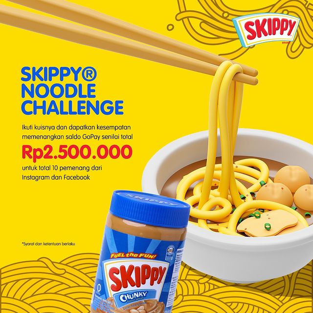 Skippy Peanut Butter Noodle Challenge Berhadiah Gopay 2,5 Juta