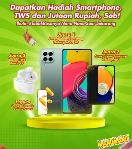 Tebak Rasa Nano Nano Sour Berhadiah SAMSUNG M53