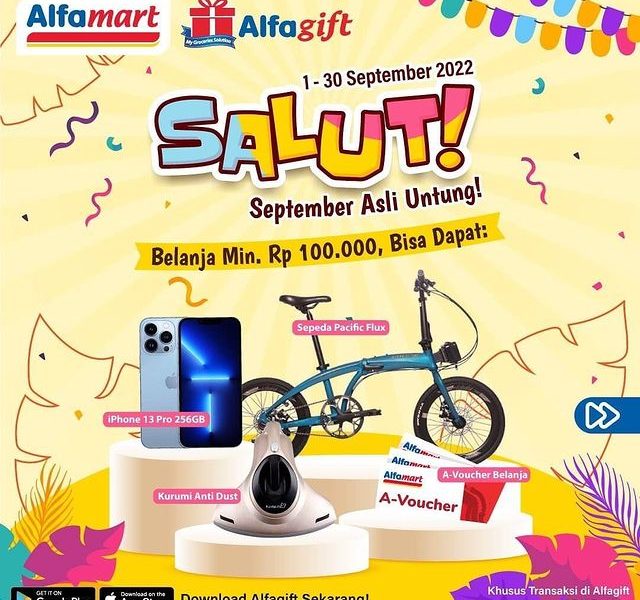 Undian Alfagift SALUT Berhadiah iPhone 13 Pro, Sepeda, dll