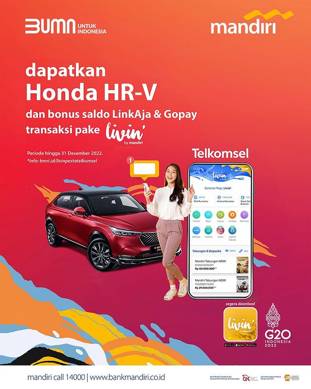 Undian Pesta SMS Banking Mandiri Berhadiah Mobil Honda HR-V