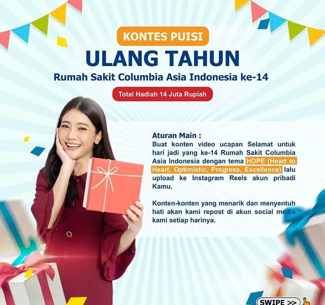 Kontes Puisi Ucapan Ultah RS Columiba Asia Hadiah Total 14 Juta