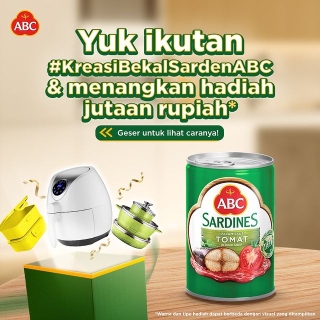 Lomba Kreasi Bekal Sarden ABC Berhadiah Air Fryer, Alat Masak, dll