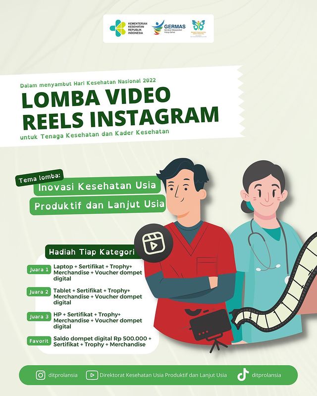 Lomba Video Reels Hari Kesehatan Nasional Total Hadiah 16 Juta