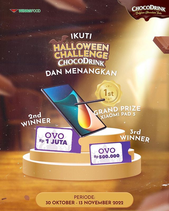Main Filter Trick or Chocodrink Berhadiah Tablet Xiaomi Pad 5