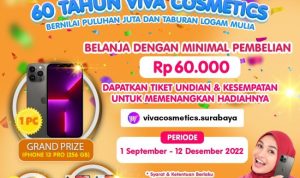 Undian 60 Tahun Viva Cosmetics Hadiah iPhone 13 Pro, Emas, dll