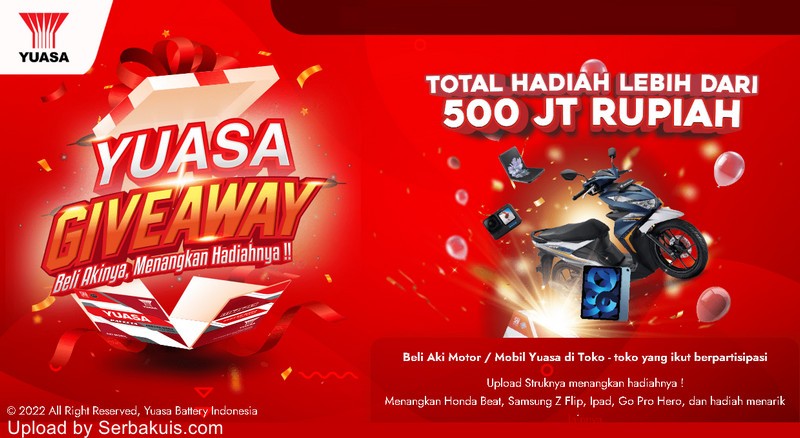 Undian Aki Yuasa Giveaway Berhadiah Total 500 Juta Rupiah++