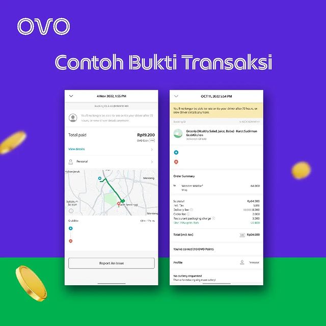 Contoh bukti transaksi Grab pakai OVO