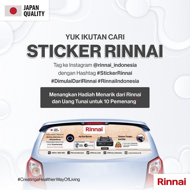 Foto Mobil Bersticker Rinnai, Menangkan Hadiah Jutaan Rupiah