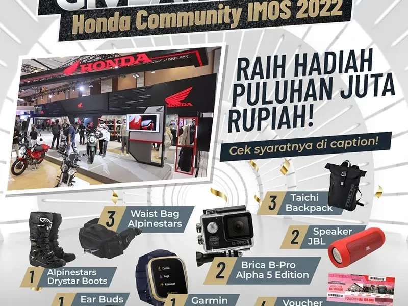 Giveaway Honda Community IMOS 2022 Total Hadiah Puluhan Juta