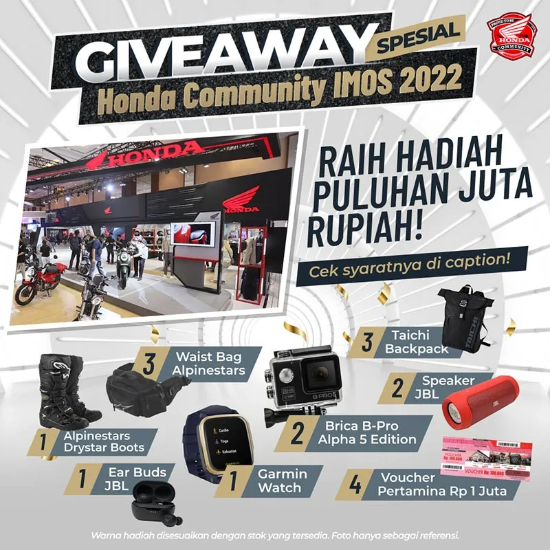 Giveaway Honda Community IMOS 2022 Total Hadiah Puluhan Juta