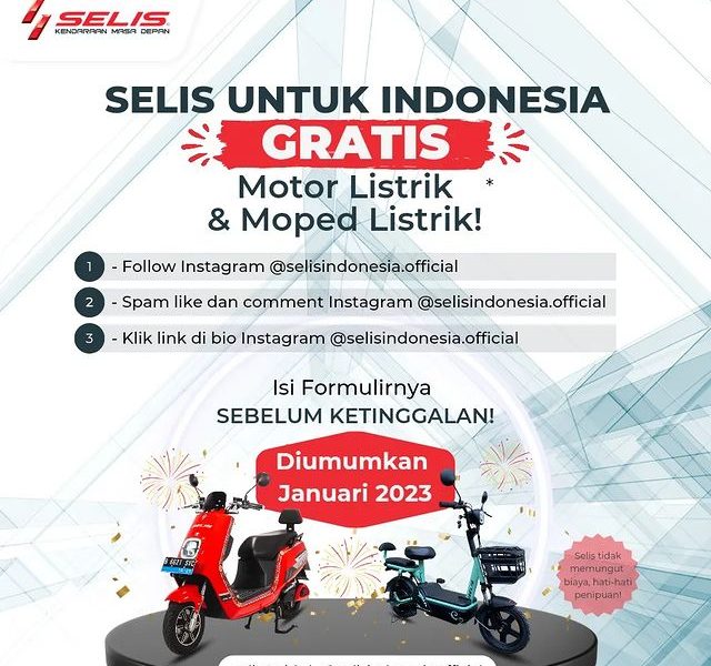 Kuis Selis Untuk Indonesia Berhadiah Motor & Moped Listrik
