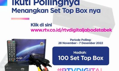 Kuis Survey Siaran Digital RTV Berhadiah 100 STB Gratis
