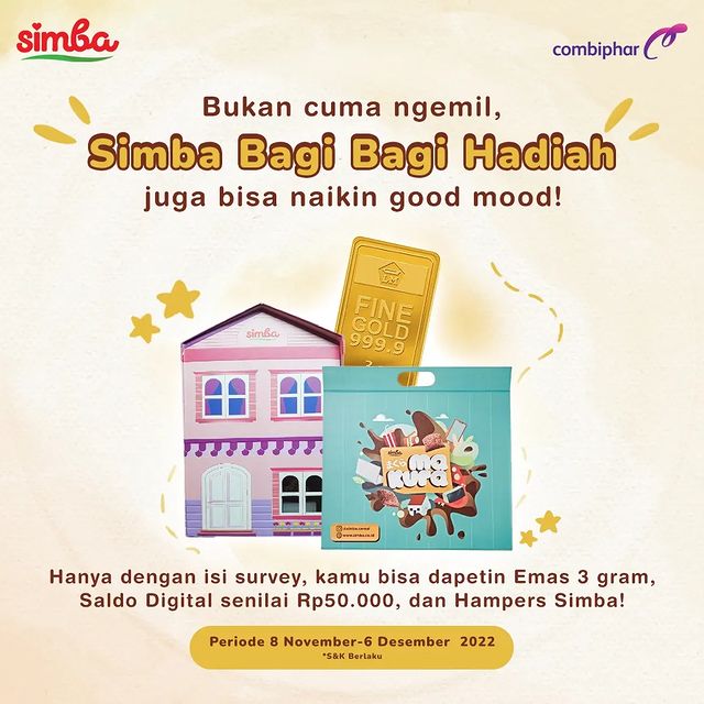 Kuis Survey Simba Bagi Bagi Hadiah Emas, E-wallet & Hampers