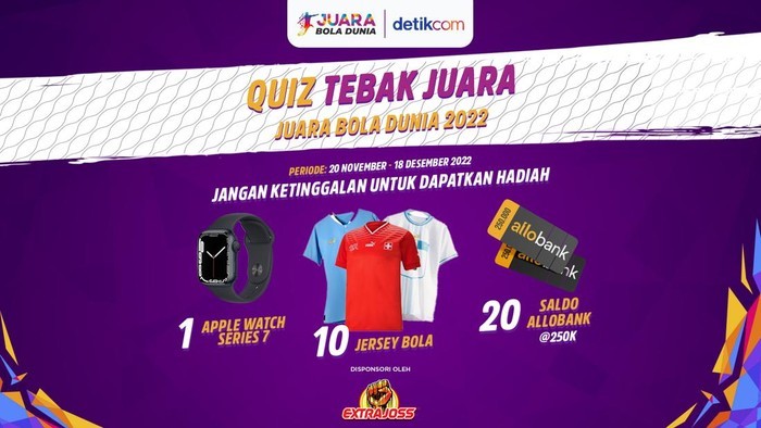 Kuis Tebak Juara Piala Dunia 2022 Berhadiah Apple Watch Series 7