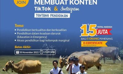 Lomba Konten Tentang Pendidikan Berhadiah Total 15 Juta Rupiah