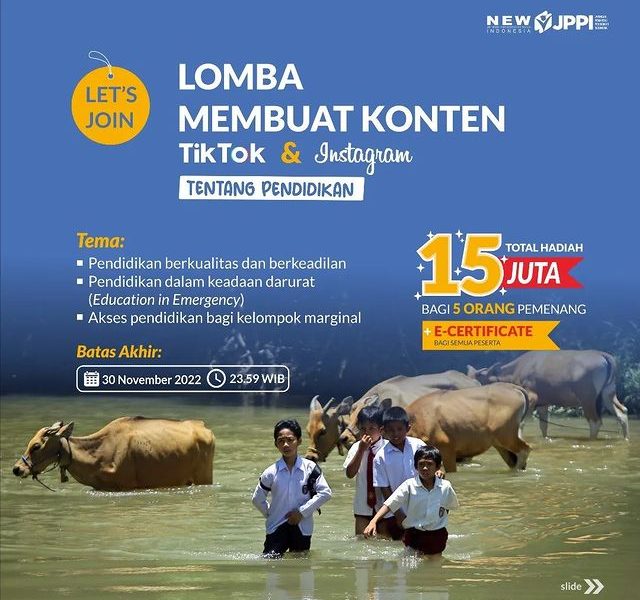 Lomba Konten Tentang Pendidikan Berhadiah Total 15 Juta Rupiah