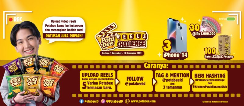 Potabee Reels Challenge Berhadiah iPhone 14, Uang 30 Juta, dll