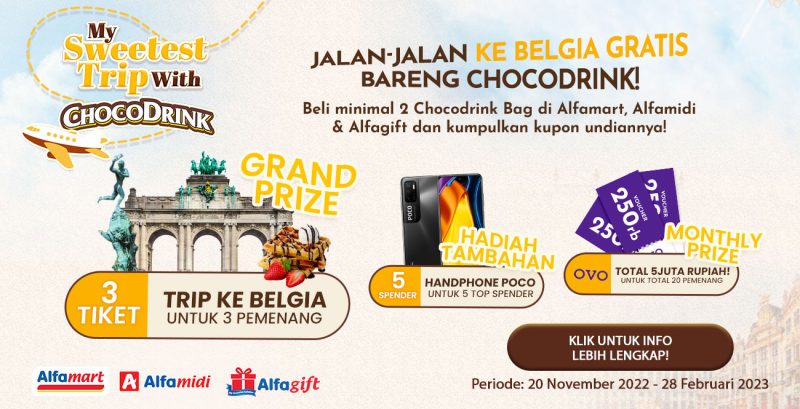 Undian Chocodrink Berhadiah Paket Liburan ke Belgia, HP & OVO