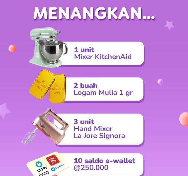 Undian Haan Beluber Hadiah Mixer, Emas, & E-wallet Jutaan Rupiah