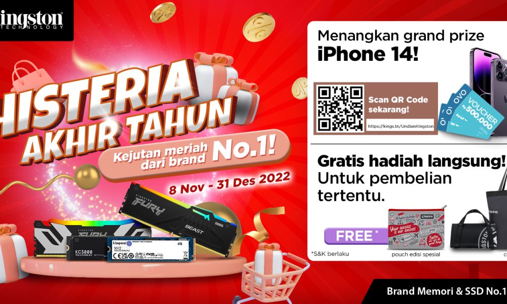 Undian Kingston Histeria Akhir Tahun 2022 Berhadiah iPhone 14