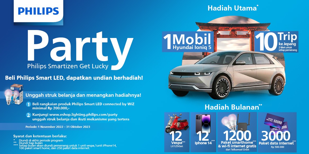 Undian Philips Smart LED Grand Prize Mobil Listrik Hyundai Ioniq 5