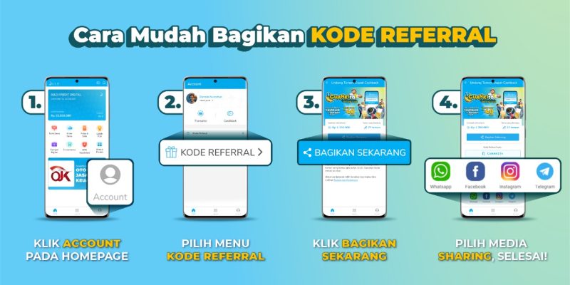 cara share kode refferal Julo