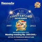 Kuis Anniversary Hannochs 25 Berhadiah OVO Total 6.250.000