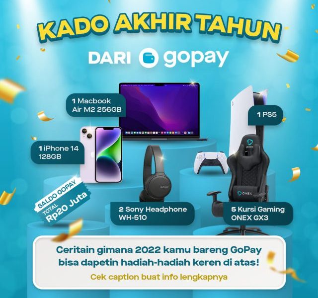 Kuis Kado Akhir Tahun Gopay Berhadiah iPhone 14, Macbook Air, dll