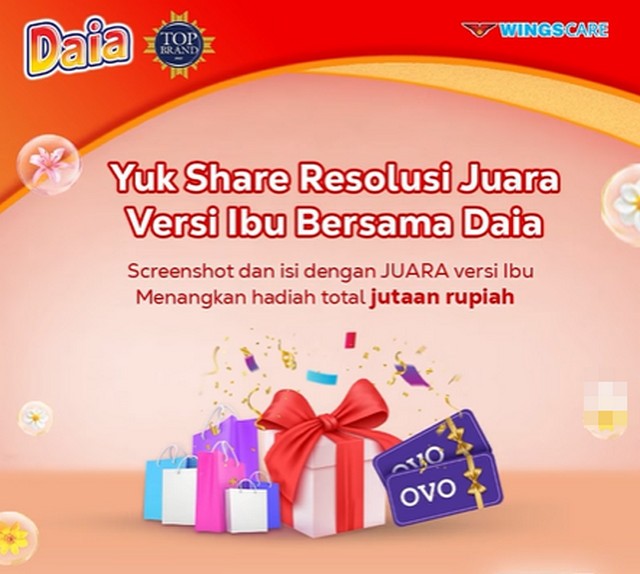 Kuis Resolusi Ibu Juara Berhadiah Saldo OVO 1 Juta & Goodie Bag