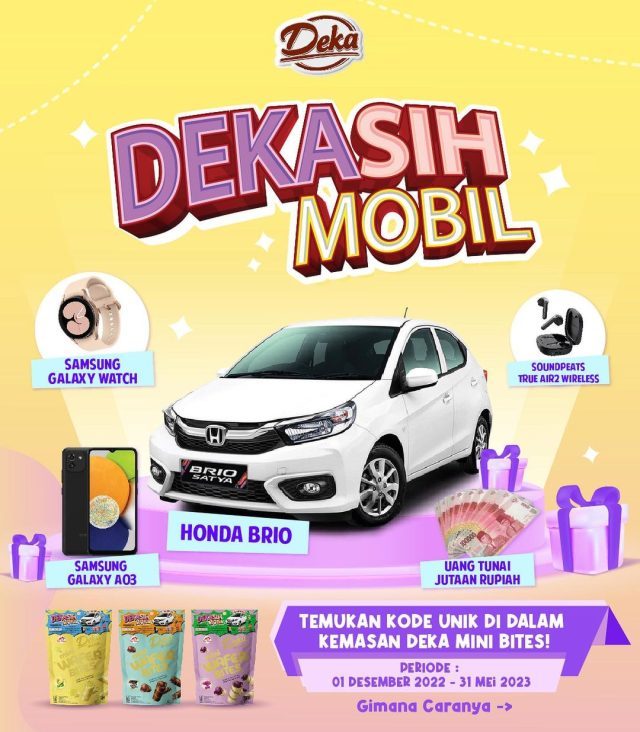Undian Dekasih Mobil Berhadiah Honda Brio, Hp, Smartwatch, dll