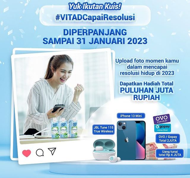 VITA-D Capai Resolusi Berhadiah iPhone 13 Mini, Uang, dll