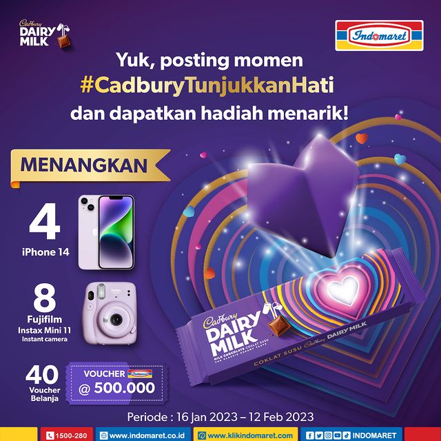 Cadbury Tunjukkan Hati Challenge Berhadiah 4 unit iPhone 14