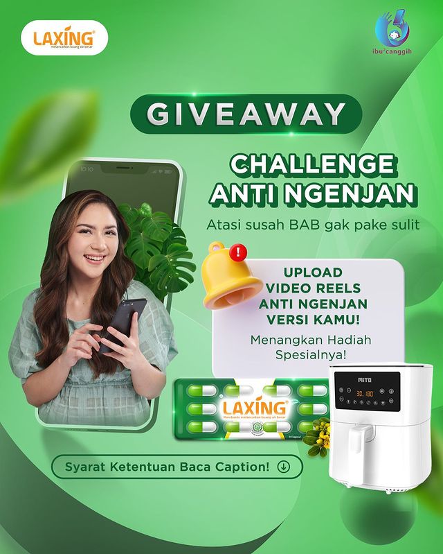 Challenge Laxing Anti Ngenjan Berhadiah 1 unit Air Fryer