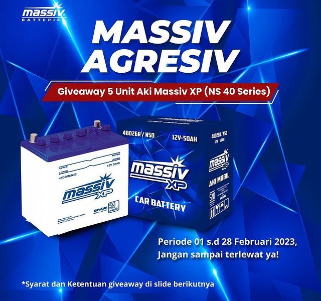 Foto Display Toko Aki Berhadiah 5 Aki Massive XP (NS 40 Series)