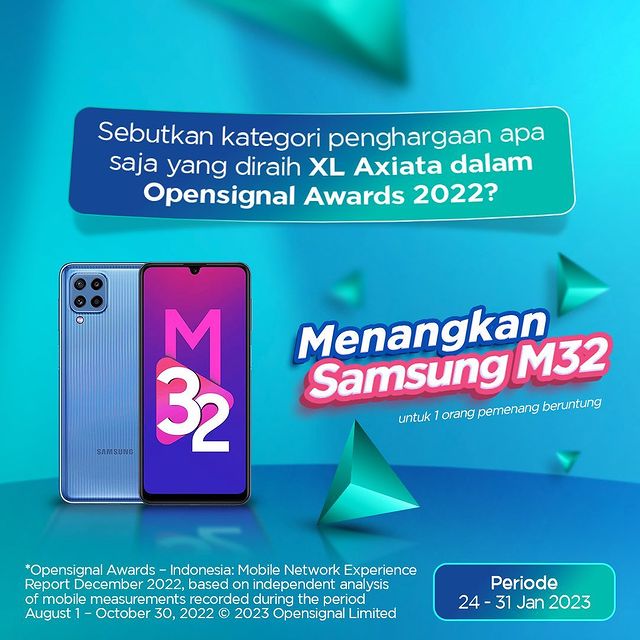 Giveaway IG XL Axiata Berhadiah 1 buah HP Samsung M32