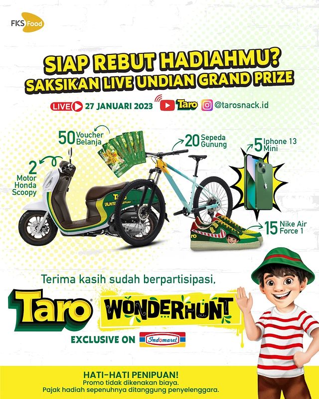 Jadwal Pengundian Promo Taro Wonderhunt Indomaret