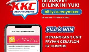 Kuis Survey Mixer Cosmos Berhadiah 3 unit Frypan Ceraflon