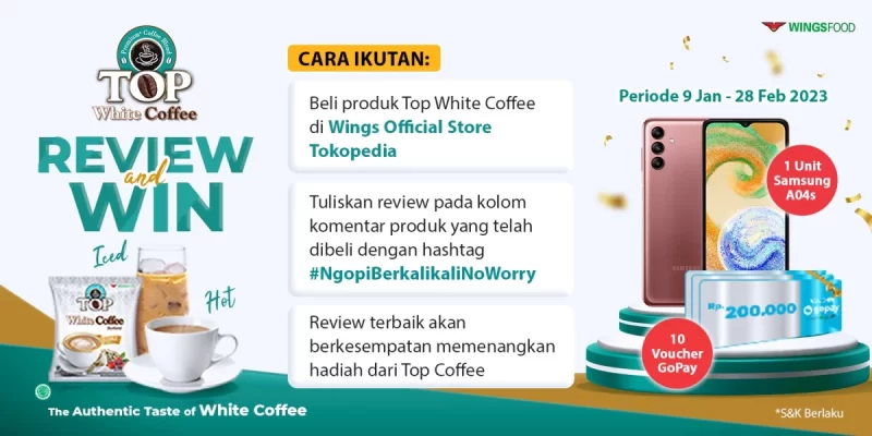 Lomba Review & Win TOP Coffee Berhadiah SAMSUNG A04S