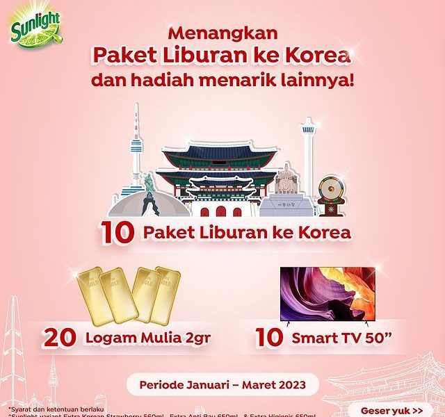 Undian National Sunlight Berhadiah Trip ke Korea, Smart TV, dll