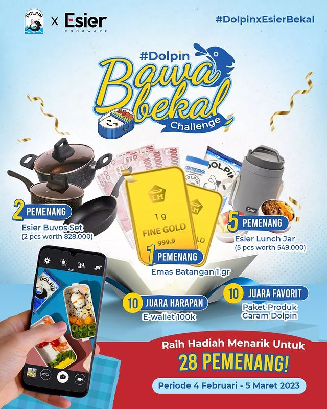 Dolpin Bawa Bekal Challenge Berhadiah Emas, Panci Set, dll