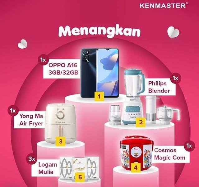 Giveaway Master Gombal Berhadiah Oppo A16, Air Fryer, Emas, dll