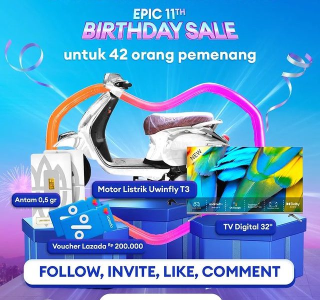 Giveaway Road To 11th Birthday Sale Berhadiah Motor Listrik